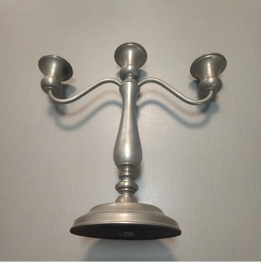 RH Restoration Hardware Silver 3 Candle Candlebra Heavy